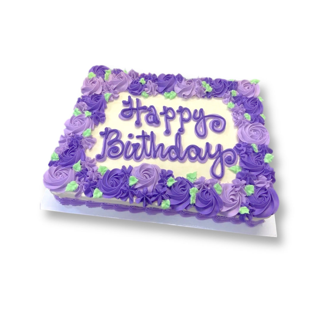 Floral Rosette Border Sheet Cake