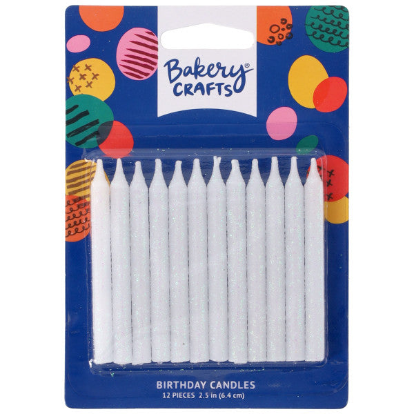 White Glitter Party Candles